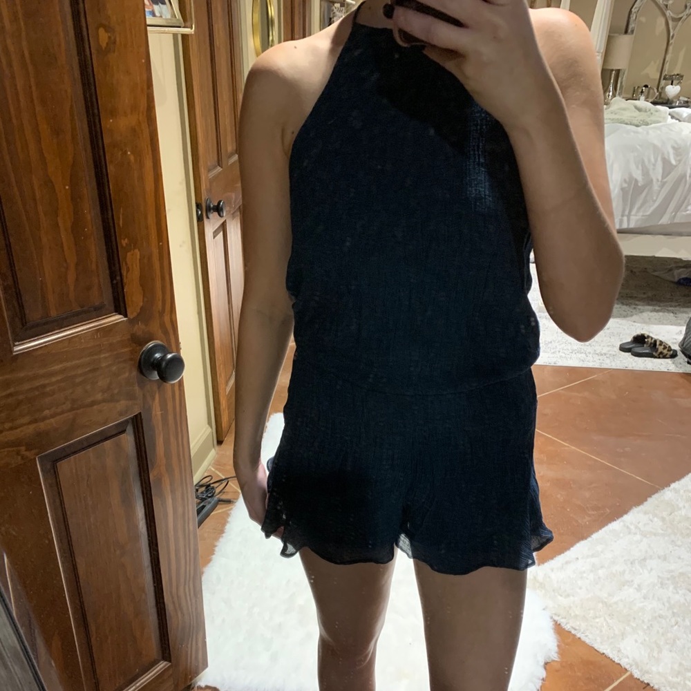 High neck romper